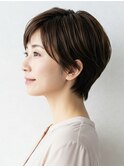 40代/50代/60代ひし形小顔ショートボブ絶壁解消白髪ぼかし△5