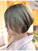 【WILLOW京橋】オリーブカラー×ショートボブ(森光みやび)