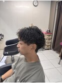 ツイストスパイラルパーマ　アップバング　縦落ちスパイラル