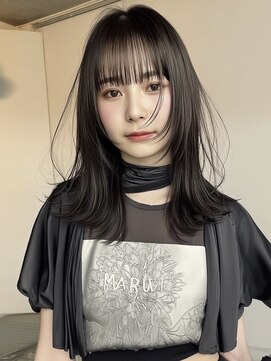 ネハス ナガオカ(nehus.nagaoka) xカット//ホワイトグレージュ/レイヤーカット/チェリーブラウン