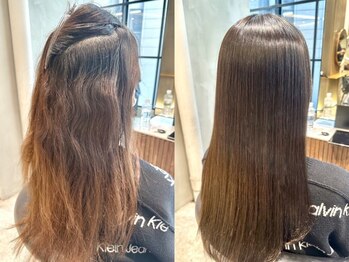 エトワ 新宿店(ETOWA)の写真/【縮毛矯正+カット＋髪質改善トリートメント￥17500～】触れたくなる柔らか質感と仕上がりに感動◇