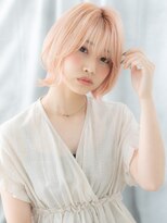ドクターズ サロン ラブ(Dr's Salon LAB)&nbsp;ハイライトミルクティーピンク外ハネウルフカットu古河10代20代