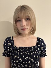 アヴァンス 広島本通店(AVANCE.)&nbsp;ハイトーンベージュ×切りっぱなしボブ