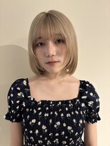 アヴァンス 広島本通店(AVANCE.) ハイトーンベージュ×切りっぱなしボブ