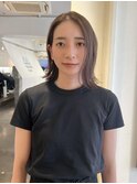 前髪なし長めボブ外ハネミディアム