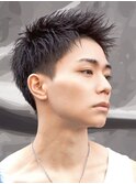 横浜駅/シャドウパーマ/黒髪マッシュ/束感