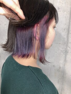 サロンドミルク 原宿(salon de MiLK) グレージュベース&アクセントカラーラベンダー