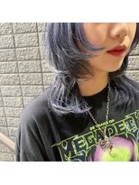 ヘアアンドメイク シークネクスト(HAIR&MAKE SeeK NEXT)&nbsp;【NEXT×門井】ウルフボブ くびれミディ×ブルーグレー