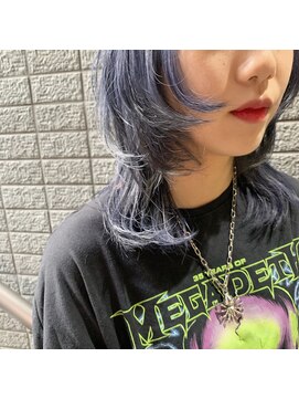 ヘアアンドメイク シークネクスト(HAIR&MAKE SeeK NEXT) 【NEXT×門井】ウルフボブ くびれミディ×ブルーグレー