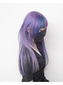 パープル#ブルー#デザインカラー#ダブルカラー#ケアブリーチ