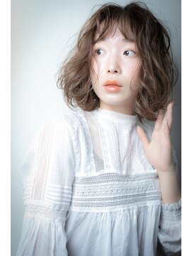 モッズヘア 越谷(mod's hair) オリーブベージュゆるふわカールボブパーマv越谷20代30代40代