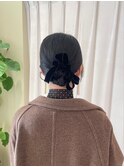 シニヨン/カチモリヘア/ベロアアレンジ/お呼ばれヘアアレンジ