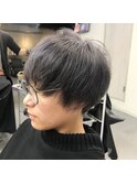 ハンサムショートマッシュショートアッシュグレー