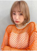 アプリコットオレンジ/ホワイトブロンド/フェザーショート★32