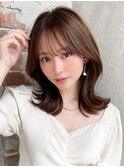 ミディアムウルフ/ひし形シルエット/ひし形ボブ/ワンカールボブ
