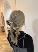 ツインポニー編みおろし