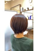 白髪ぼかし×イルミナカラーで透明感UP×40代人気◎丸みショート