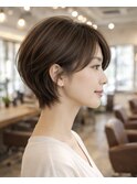 大人丸みショート/アッシュベージュ/30代/40代/50代