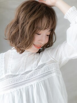 カバーヘア ブリス 北浦和(COVER HAIR bliss) ダークブラウン乾かすだけゆるふわボブパーマX北浦和20代30代