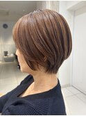 ショート×オレンジベージュ