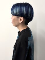 モリオ(morio)&nbsp;ハイブリーチ×ネイビーコントラスト マッシュ