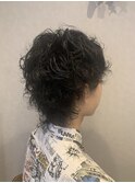 おしゃれレトロなパーマネントマッシュウルフ