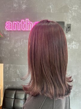 アンセム370(anthem370) 外ハネダークパープルワンレンボブ