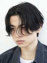 センターパートニュアンスパーマワンカールパーマ韓国コンマヘア
