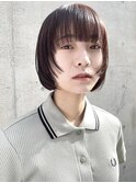 ◎切りっぱなしボブ縮毛矯正ショートボブストレートパーマ