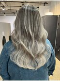 smoky gray balayage