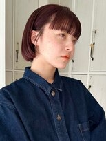 ガーデンヨコハマ(GARDEN YOKOHAMA)&nbsp;ダークレッド ラウンドバング 暖色 チェリー カシス ミニボブ 秋