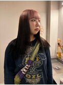 アンブレラカラーピンクベージュ髪質改善ミルクティーブラウン