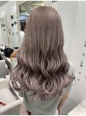 アッシュグレージュ×ホワイトパープルインナーカラー