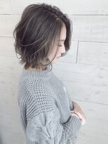 ムウ 難波(MOU)&nbsp;ハッシュカットフルバング似合わせカットレッドブラウン20代30代