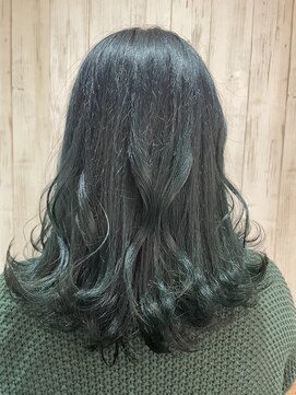 ヘア デザイン 虹いろのはさみ グリーンカラー