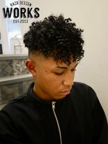 ワークス ヘアデザイン(WORKS HAIR DESIGN) メンズスパイラルアフロ　ツーブロックミディアムショートヘア