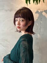 ナチュラルボブ/レイヤーカット/前髪/ラベンダーグレージュ