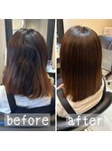 【箕面豊中池田】髪質改善縮毛矯正ビフォーアフター