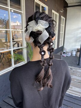 ムード マグ レーベル 南松本(MOOD Mag Label) ヘアセットポニーテール結婚式ドレスヘア大人美人