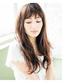 大人可愛い透明感立体感アッシュブラウン×エアストレート