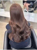 韓国 くびれロング レイヤー ワンホンヘア 小顔前髪