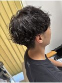 マッシュ＋波巻きパーマ