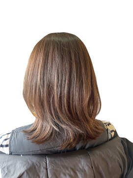 ヘアーズファイン(hair's fine) 美髪◎白髪ぼかし×くびれミディアム×艶ブラウン