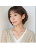 大人上品ロングレイヤー×透け感シースルーバング