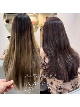 カラ フクオカ(Cara FUKUOKA) チョコレートブラウン&レイヤーカット★福岡髪質改善