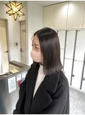 切りっぱなしボブ×縮毛矯正