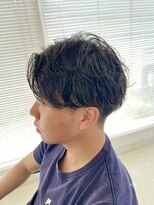 ラ ルーナ アレックス 神戸北町店(la luna alex)&nbsp;メンズセンターパート×ナチュラルパーマ