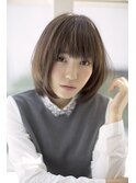 秋冬カラー 抜け感暗髪マットブラウン 小顔見せ王道ボブ