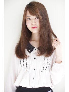 ロンド 表参道店(Lond) さらさらストレートワンカール☆３Ｄカラー＋ジグザグバング＊