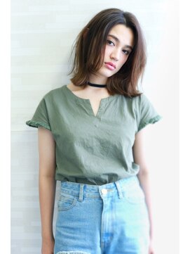 モードケイズ 西宮(MODE K's) かきあげヘア/大人かわいい/小顔/斜めバング/アシンメトリー